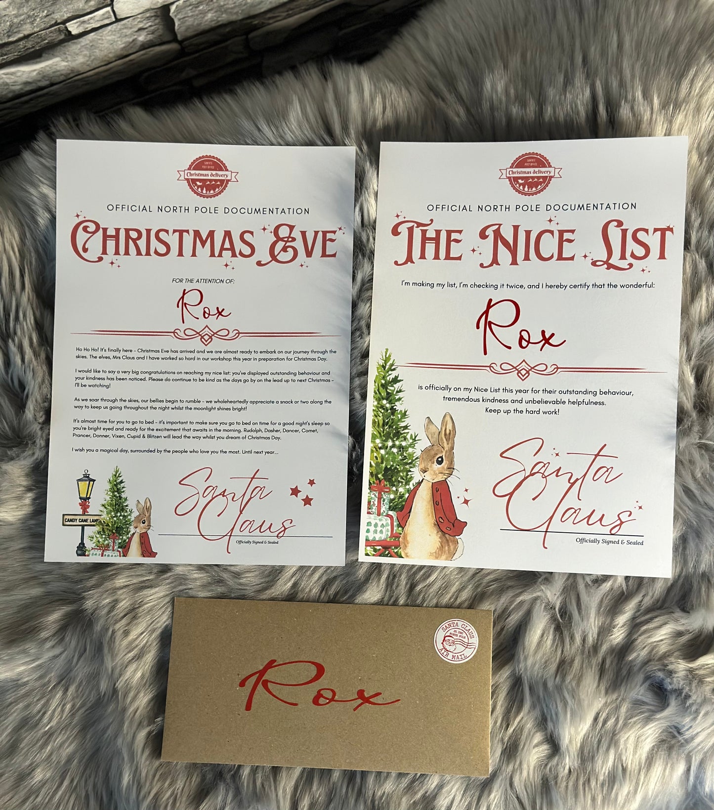 CANDY CANE LANE CHRISTMAS EVE LETTERS AND NICE LIST LETTER