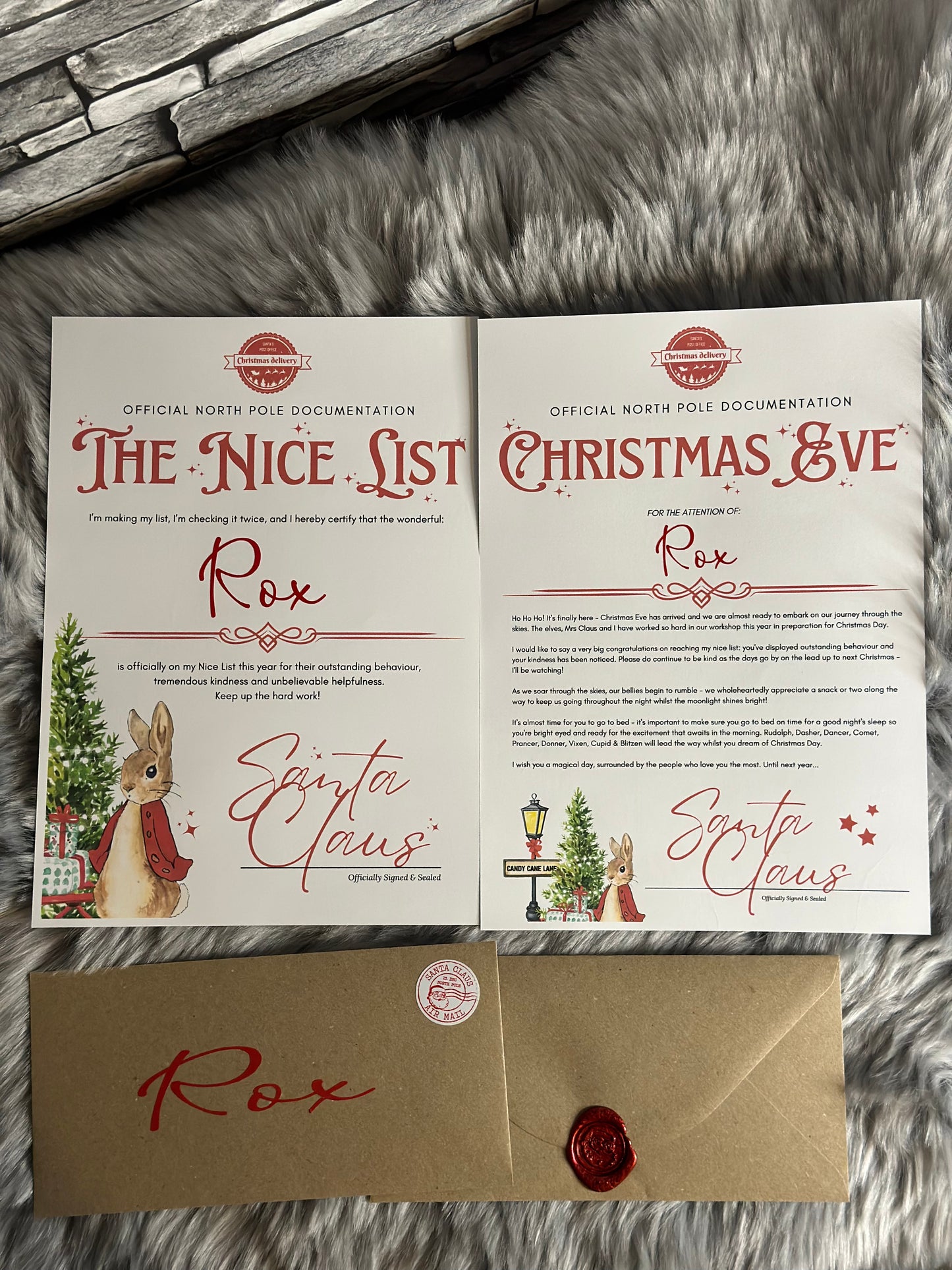 CANDY CANE LANE CHRISTMAS EVE LETTERS AND NICE LIST LETTER