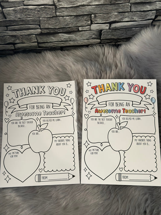 TEACHER COLOUR SHEETS