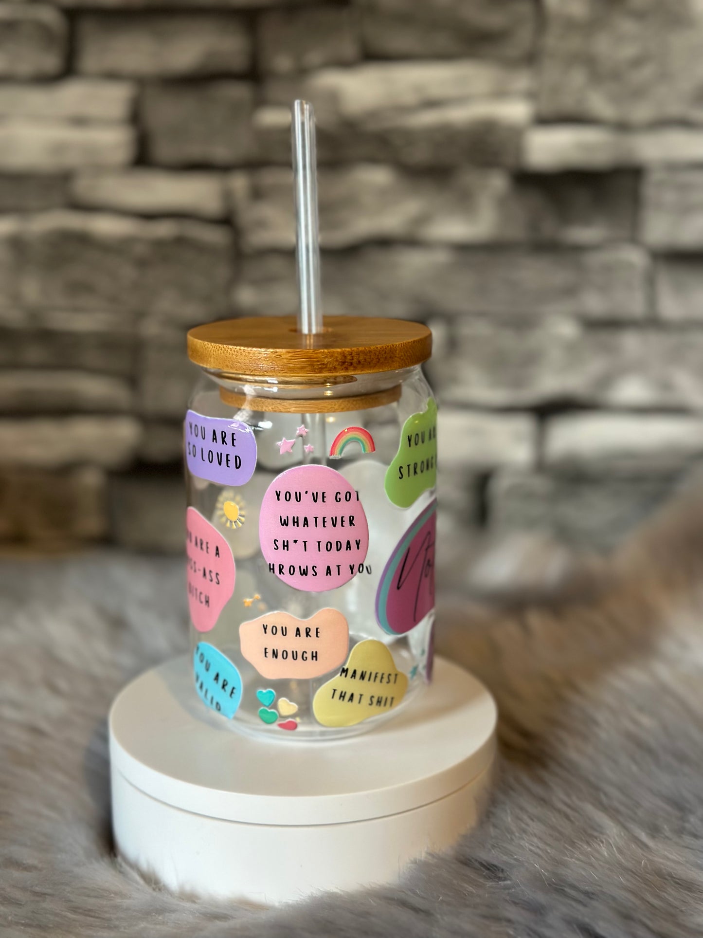 NOTES TO SELF 16OZ BAMBOO GLASS