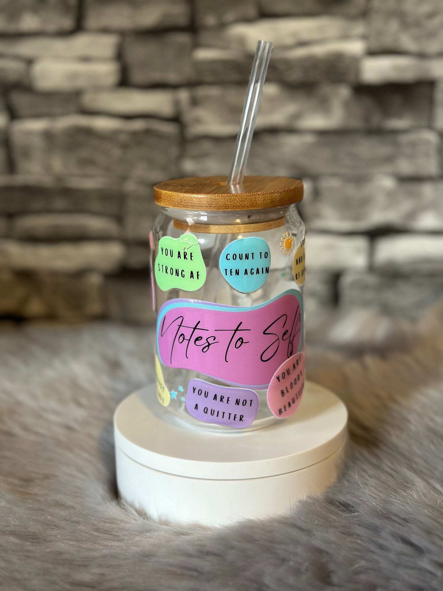 NOTES TO SELF 16OZ BAMBOO GLASS