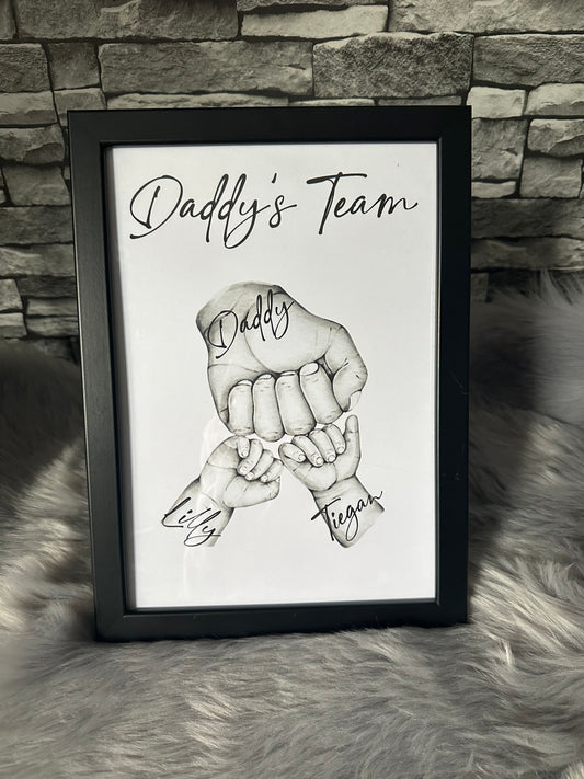 TEAM DAD BACK AND WHITE FRAME