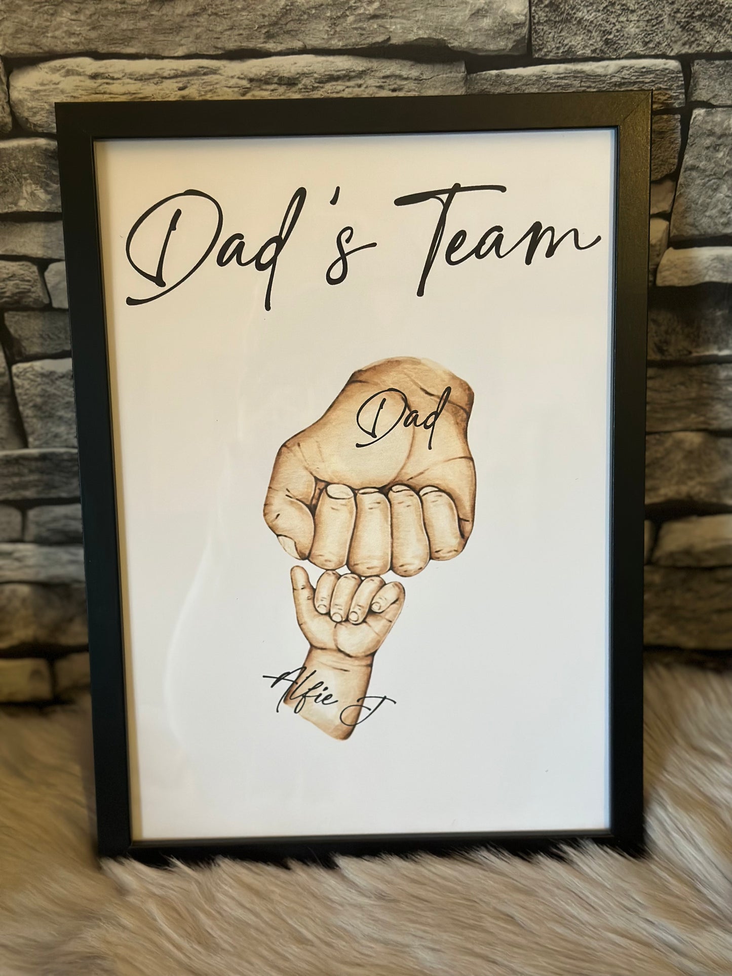 TEAM DAD SKIN COLOUR FRAMED PRINTS