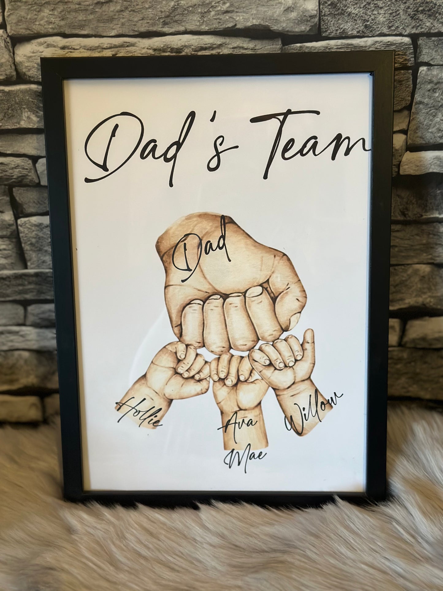 TEAM DAD SKIN COLOUR FRAMED PRINTS