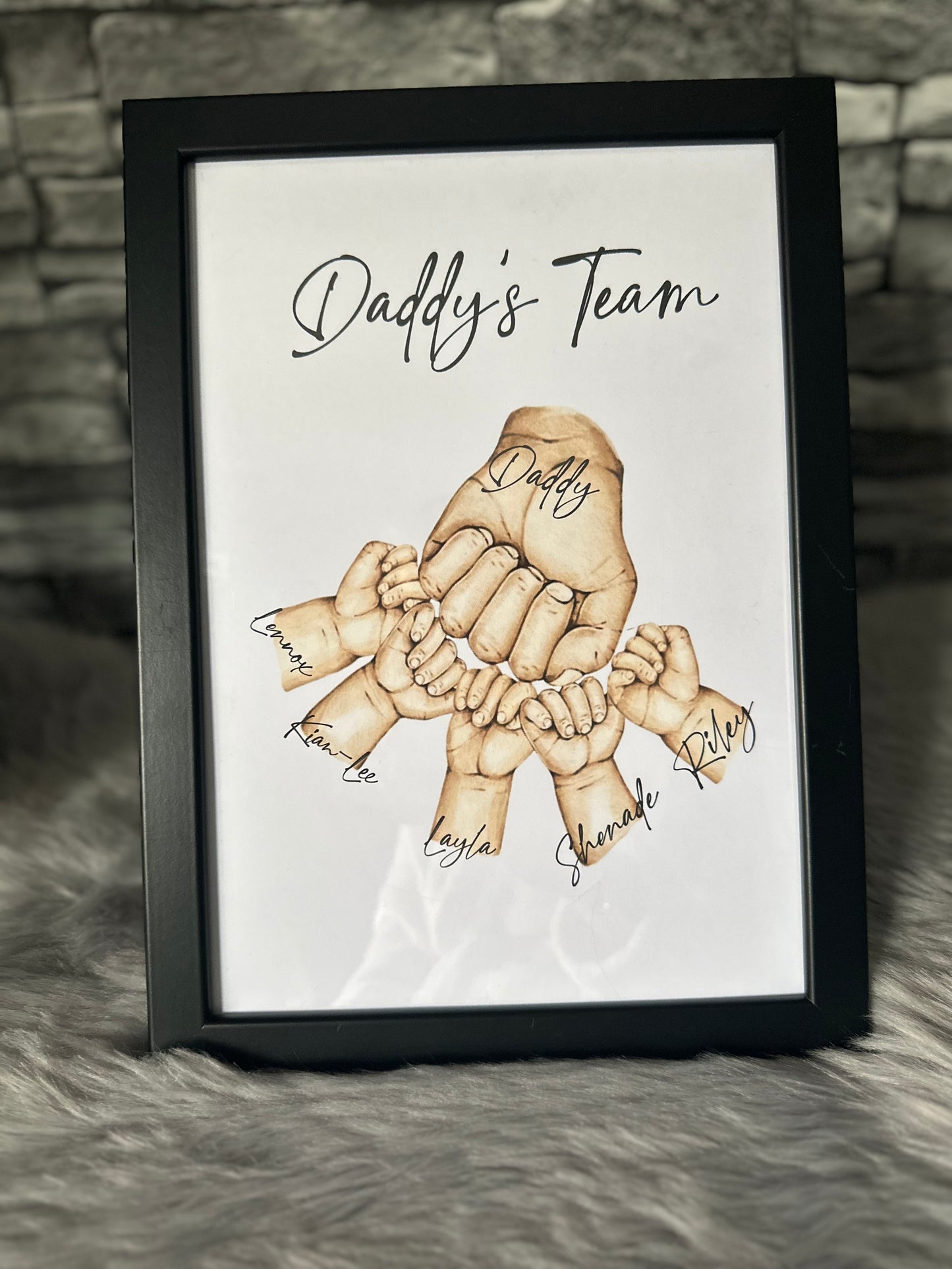TEAM DAD SKIN COLOUR FRAMED PRINTS