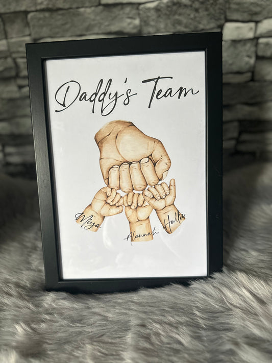 TEAM DAD SKIN COLOUR FRAMED PRINTS